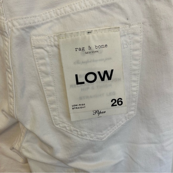 NWT Rag & Bone Piper Low Rise Straight Jeans Bright White Ankle Size 26 - Picture 12 of 13